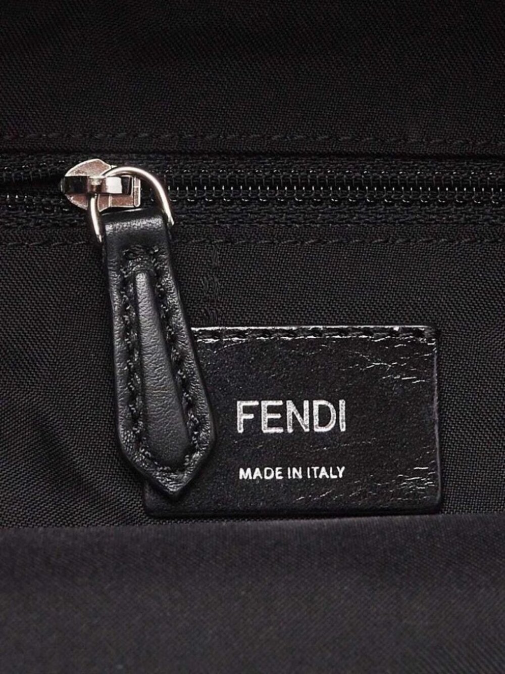 Fendi Black Nylon and Shearling Mini Backpack Bag 8BZ038 - Picture 11 of 11
